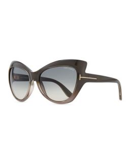 Bardot Sharp Cat Eye Sunglasses, Gray   Tom Ford   Shiny pearl