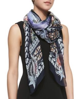 Paradise Flowers Silk Scarf, Lilac   Givenchy   Lilac