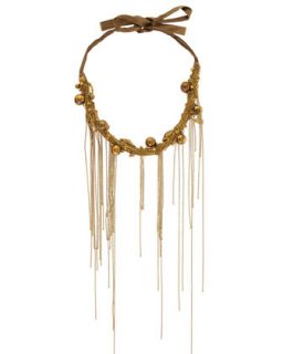 Chain Fringe Collar Necklace   Donna Karan   Gold (ONE SIZE)