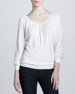 Womens Knit Peasant Top   Michael Kors   Ivory (SMALL)