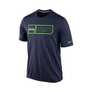 NIKE Mens Seattle Seahawks Legend Jock Tag Dri FIT Short Sleeve T Shirt   Size