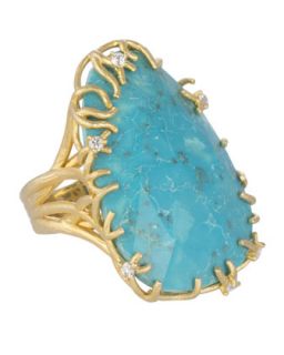 Large Branch Bezel Ring, Turquoise   Kendra Scott Luxe   Turquoise (6)