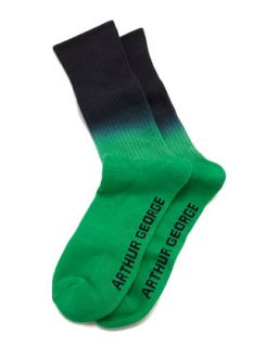 Dip Dyed Mens Socks, Black/Green   Arthur George by Robert Kardashian   Black