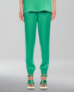 Womens Charmeuse Pajama Pants   Michael Kors   Emerald (8)