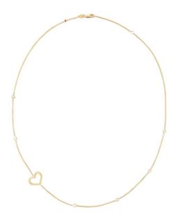 18k Yellow Gold Side Heart Necklace   Roberto Coin   Gold (18k )