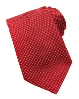 Mens Woven Tonal Pindot Tie, Red   Brioni   Red