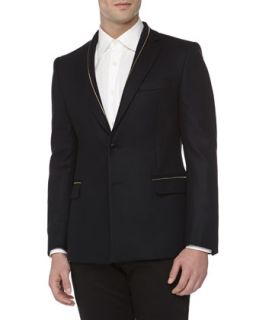 Mens Fashion Fit 2 Button Jacket, Navy   Versace   Navy (50)