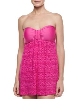 Womens Cabana Bandeau Lace Coverup Dress   Athena   Pink (6)