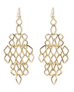 Golden Barbed Articulating Diamond Shaped Drop Earrings   Alexis Bittar   Gold