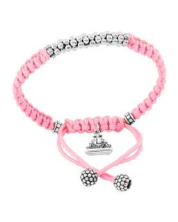 Kinder Sterling Silver Macrame Bracelet, Pink   Lagos   Pink