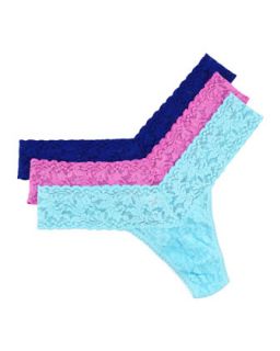 Womens Signature Lace Low Rise Thong, True Blue   Hanky Panky   True blue (ONE