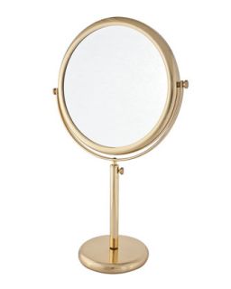 Vanity Stand Brass Double Side Mirror   Frasco Mirrors   Tan