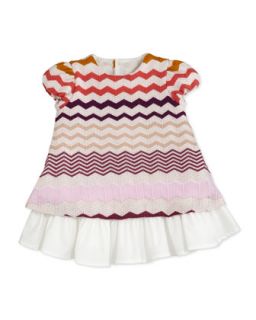 Zigzag Knit Dress, Pink/Multi, 0 9 Months   Missoni   Pink/Multi 6200 (0M 3M)