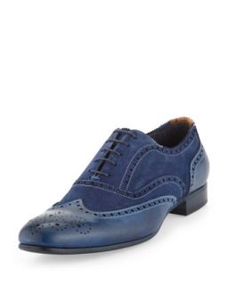 Mens Miller Dip Dyed Leather Wing Tip, Navy   Paul Smith   Navy (6/7.0D)
