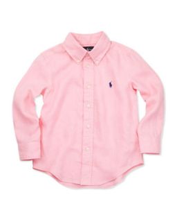 Linen Long Sleeve Blake Shirt, Pink, 2T 3T   Ralph Lauren Childrenswear