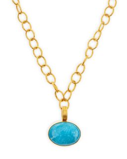 18k Vermeil Turquoise Enhancer Pendant Necklace   Dina Mackney   Turquoise (18k