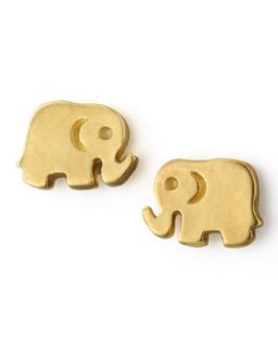 Golden Elephant Stud Earrings   Dogeared   Gold