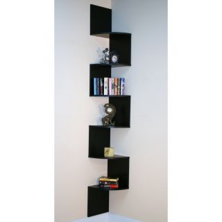 Premier 6 Shelf Corner Bookcase   Black   Corner Bookcases