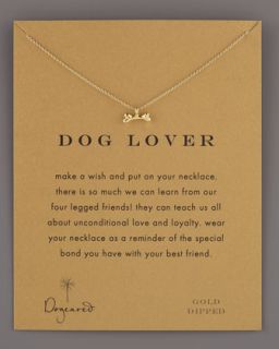 Dog Lover Bone Pendant Necklace   Dogeared   Gold