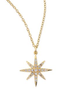 Compass White Topaz Star Pendant Necklace   Elizabeth and James   Gold