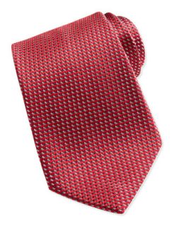 Mens Textured Solid Tie, Red   Ermenegildo Zegna   Red