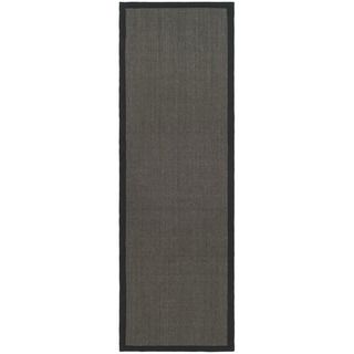 Hand woven Serenity Charcoal Grey Sisal Rug (2 6 X 10)