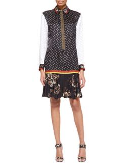 Womens Long Sleeve Printed Tunic Dress   Jason Wu   Black (2)