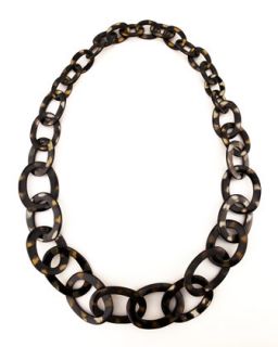 Spotted Horn Link Necklace, Brown   Nest   Brown