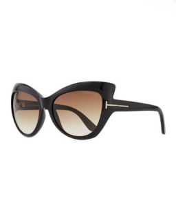 Bardot Sharp Cat Eye Sunglasses, Black   Tom Ford   Shiny black