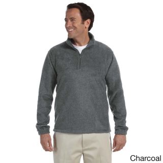 Harriton Mens Quarter zip 8 ounce Fleece Pullover Grey Size 2XL