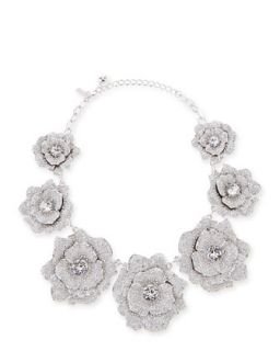 rose garden pave crystal necklace, silvertone   kate spade new york   Silver