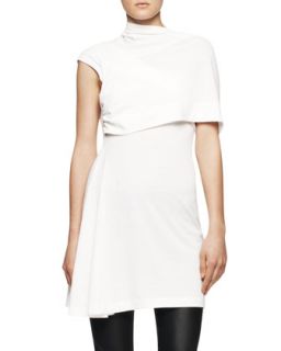 Womens One Shoulder Fold Front Tunic   Rick Owens   Milk (42/8)