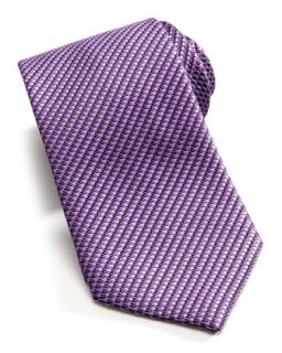 Mens Micro Basketweave Silk Tie, Purple   Ermenegildo Zegna   Purple