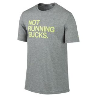 Nike Not Running Sucks Mens Running T Shirt   Dark Grey Heather