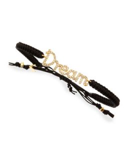 Dream Pave Crystal Cord Bracelet   Tai   Gold/Black