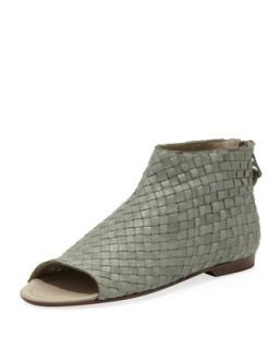 Woven Open Toe Ankle Boot   Henry Beguelin   Turquoise (35.0B/5.0B)