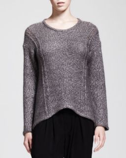 Womens Flecked Arced Pullover Sweater   HELMUT Helmut Lang   Rail melange