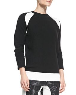 Womens Long Sleeve Mixed Knit Sweater   Faith Connexion   Grey/Black/White (X 