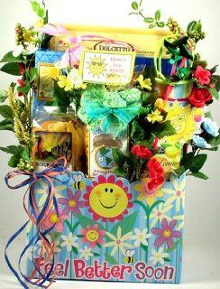 Sunshine and Happiness Gourmet Get Well Soon Gift Basket for Him or Her  Gourmet Snacks And Hors Doeuvres Gifts  Grocery & Gourmet Food
