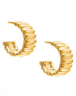 18k Gold Bedeg Wide Hoop Earrings   John Hardy   Gold (18k )