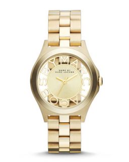 34mm Henry Skeleton Watch, Yellow Golden   MARC by Marc Jacobs   Gold (4mm )