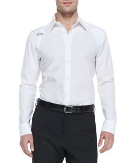 Mens Long Sleeve Harness Shirt, White   Alexander McQueen   White (M/50)
