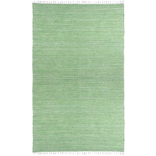 Green Reversible Chenille Flat Weave Area Rug (3 X 5)