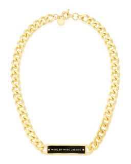 Chunky Enamel ID Necklace, Black/Golden   MARC by Marc Jacobs   Black