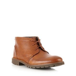 Rockport Wide fit dark tan leather chukka boots