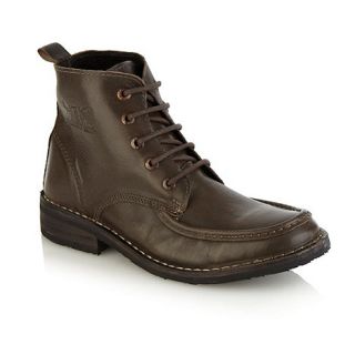 Levis Levis dark brown washed leather boots