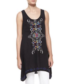 Womens Bianca Embroidered Tank/Tunic   JWLA for Johnny Was   Black (SMALL (6))