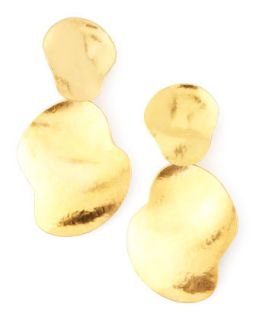 Vibrations Gold Plate Drop Earrings   Herve Van Der Straeten   Gold
