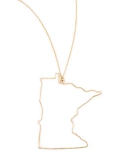 Gold State Pendant Necklace, Minnesota   GaugeNYC   Minnesota