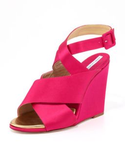 Wynne Crisscross Wedge Sandal, Pink   Diane von Furstenberg   Pink (39.0B/9.0B)